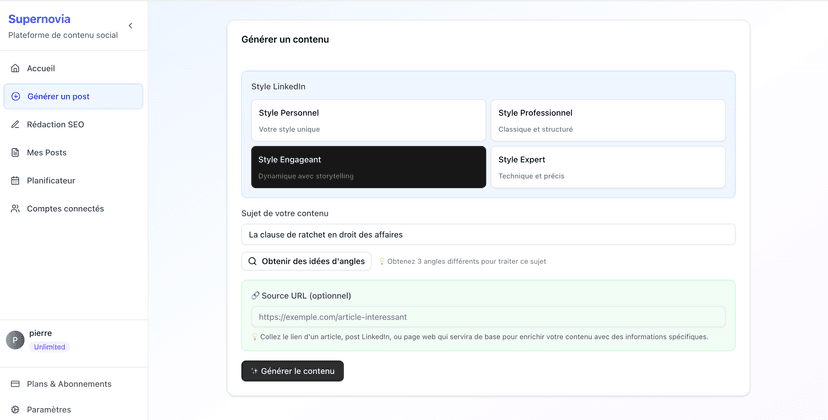 Post LinkedIn pour Avocat